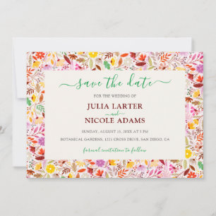 Save The Date Aquarelles Vibrantes Fleurs de Tulipe d'Été Mariag