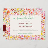 Save The Date Aquarelles vives Fleurs de tulipe d'été Mariage (Devant / Derrière)