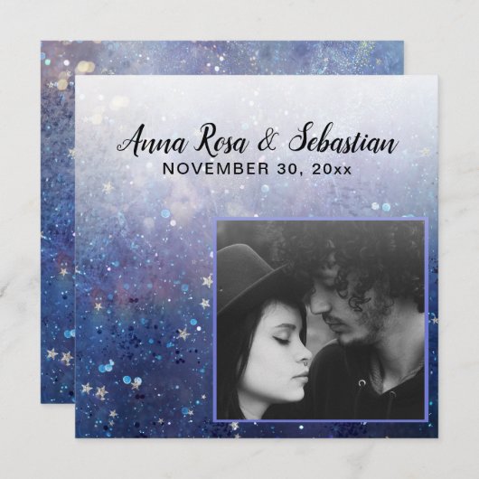 Save The Date ** AR6 QR Stars PHOTO - Site Mariage (Devant / Derrière)