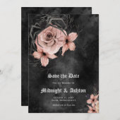 Save The Date Araignée florale rose gothique Enregistrer la date (Devant / Derrière)