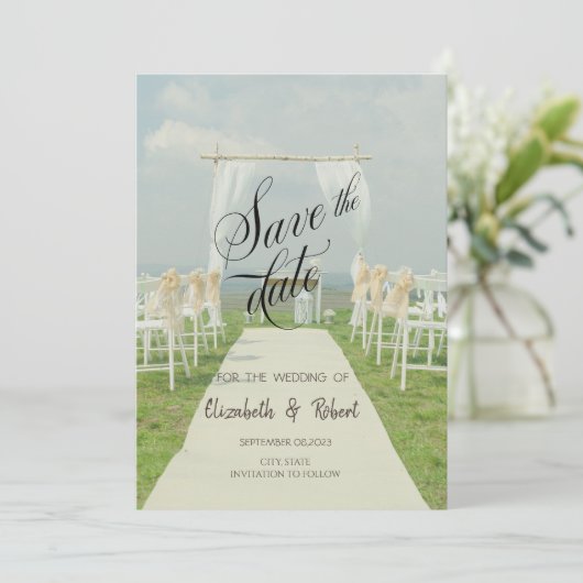 Save The Date Arbor Beach Wedding Enregistrer La Date (Debout devant)