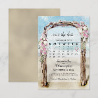 Arbor de plage en bois flotté floral rose Calendri