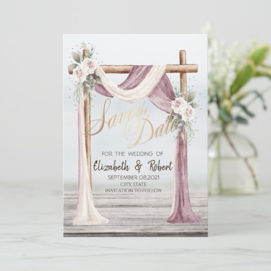 Save The Date Arbor de plage, enregistrez la date (Debout devant)