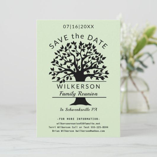 Save The Date Arborescence de réunion familiale Enregistrer la c (Debout devant)