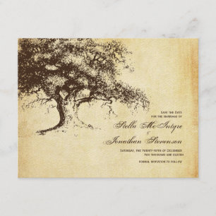 Save The Date Arbre de chêne vintage Enregistrer le Mariage de d