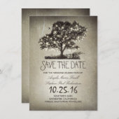Save The Date Arbre de lumières à cordes rustiques enregistrer l (Devant / Derrière)