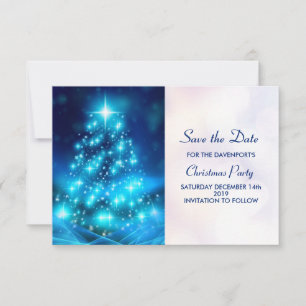 Save The Date Arbre de Noël bleu électrique moderne