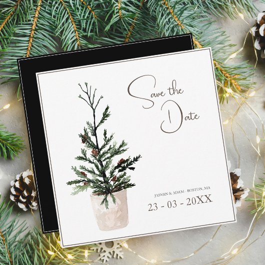 Save The Date Arbre de Noël gothique Mariage d'hiver