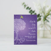 Save The Date Arbre de vie Bat mitzvah violet Enregistrer la dat (Debout devant)