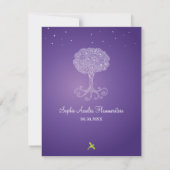 Save The Date Arbre de vie Bat mitzvah violet Enregistrer la dat (Dos)