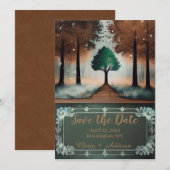 Save The Date Arbre Lone Rustique Aquarelle (Devant / Derrière)