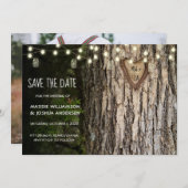 Save The Date Arbre Rustique Photo Enregistrer La Date | LUMIÈRE (Devant / Derrière)
