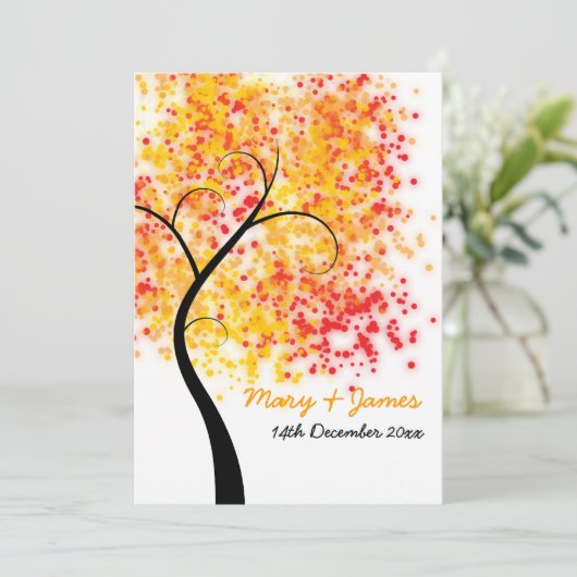 Save The Date Arbre Tourbillonnant mariage de automne "Enregistr (Debout devant)