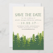 Save The Date Arbres Résineux Rustiques de Mariage (Devant)