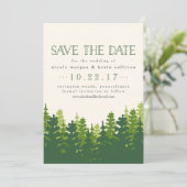Save The Date Arbres Résineux Rustiques de Mariage (Debout devant)