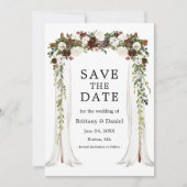 Save The Date Arc à canopée mariage aquarelle Boho Floral (Devant)