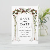 Save The Date Arc à canopée mariage aquarelle Boho Floral (Debout devant)