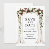 Save The Date Arc à canopée mariage aquarelle Boho Floral (Devant / Derrière)