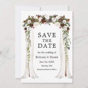 Save The Date Arc à canopée mariage aquarelle Boho Floral