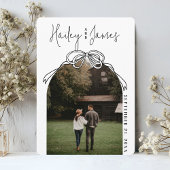 Save The Date Arc à main dessiné moderne et original NOIR Mariag