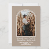 Save The Date Arc beige moderne mariage photo Enregistrer la dat (Devant)