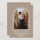 Save The Date Arc beige moderne mariage photo Enregistrer la dat (Devant / Derrière)