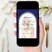 Save The Date Arc bleu de la marine