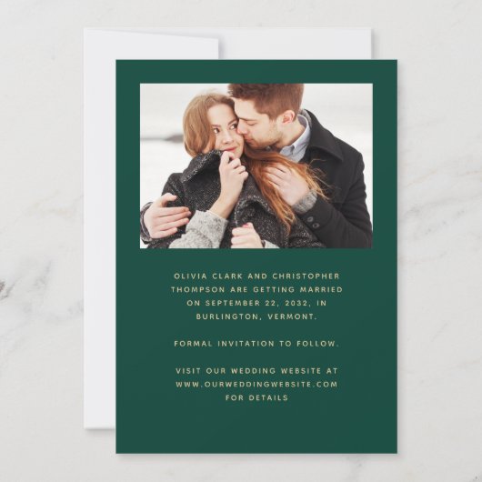 Save The Date Arc Boho minime 4 photos Emerald Green Gold (Dos)