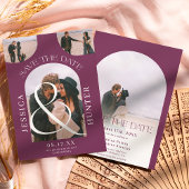 Save The Date Arc boho moderne 4 photos mariage violet