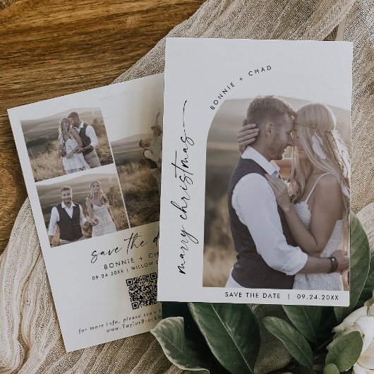 Save The Date Arc de Boho moderne photo Marche Noël