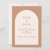 Save The Date Arc De Caramel Moderne Photo Mariage Enregistrer L (Devant)