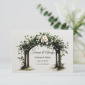 Save The Date Arc de mariage à l'aquarelle élégant avec des fleu (Debout devant)