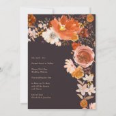 Save The Date Arc de mariage floral orange brûlé de minuit Photo (Dos)