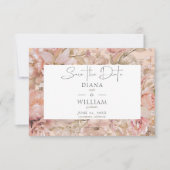 Save The Date Arc de monogramme floral rose romantique (Devant)