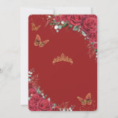 Save The Date Arc de Papillons Quinceañera en or rouge Roses Flo (Dos)