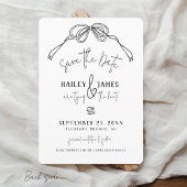 Save The Date Arc dessiné à la main moderne et original NOIR Mar