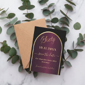 Save The Date Arc d'or bordeaux noir 60e anniversaire