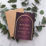 Save The Date Arc d'or de Bourgogne 70e anniversaire<br><div class="desc">Une carte Save the Date pour une fête de 70e anniversaire. Un arrière - plan bordeaux,  décoré d'un faux arc doré. Personnalisez et ajoutez une date et votre nom. Le texte : Soixante-dix et Enregistrer la Date est écrit avec un grand script de style à la main tendance.</div>