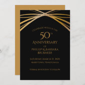 Save The Date Arc élégant Golden 50e anniversaire Enregistrer la (Devant / Derrière)