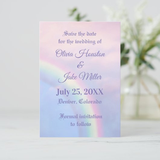 Save The Date Arc en ciel d'espoir - pastel, (Debout devant)