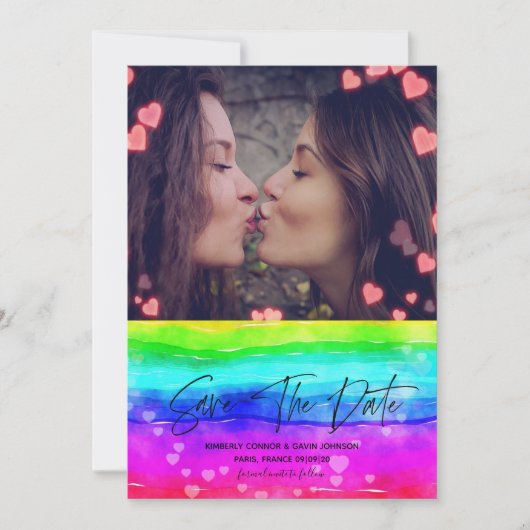Save The Date Arc en ciel Enregistrer la date (Devant)