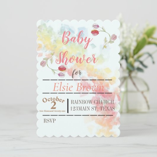 Save The Date Arc-en-ciel et tulipes (Debout devant)