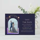 Save The Date Arc en ciel mystique Marine Blue Sun Moon Star Spa (Debout devant)
