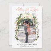 Save The Date Arc Floral Boho Romantique plat Enregistrer la car (Devant)