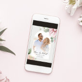 Save The Date Arc floral rose pâle Mariage élégant