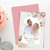 Save The Date Arc floral rose pâle Mariage élégant