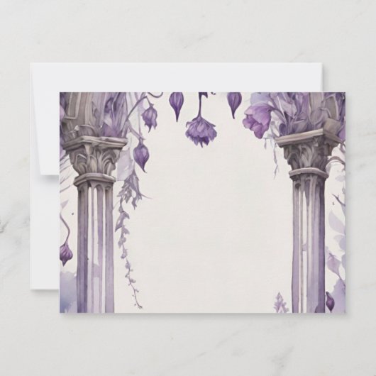 Save The Date Arc floral violet Pagan à la main (Dos)