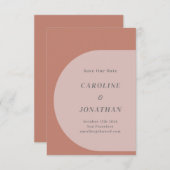 Save The Date Arc géométrique moderne Mariage Blush en terre cui (Devant / Derrière)