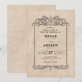 Save The Date Arc gothique vintage (Devant / Derrière)