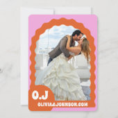 Save The Date Arc gris minimal orange moderne (Dos)